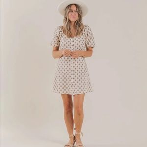 NWT Rylee + Cru - Bud Bardot Dress - Shell Extra small